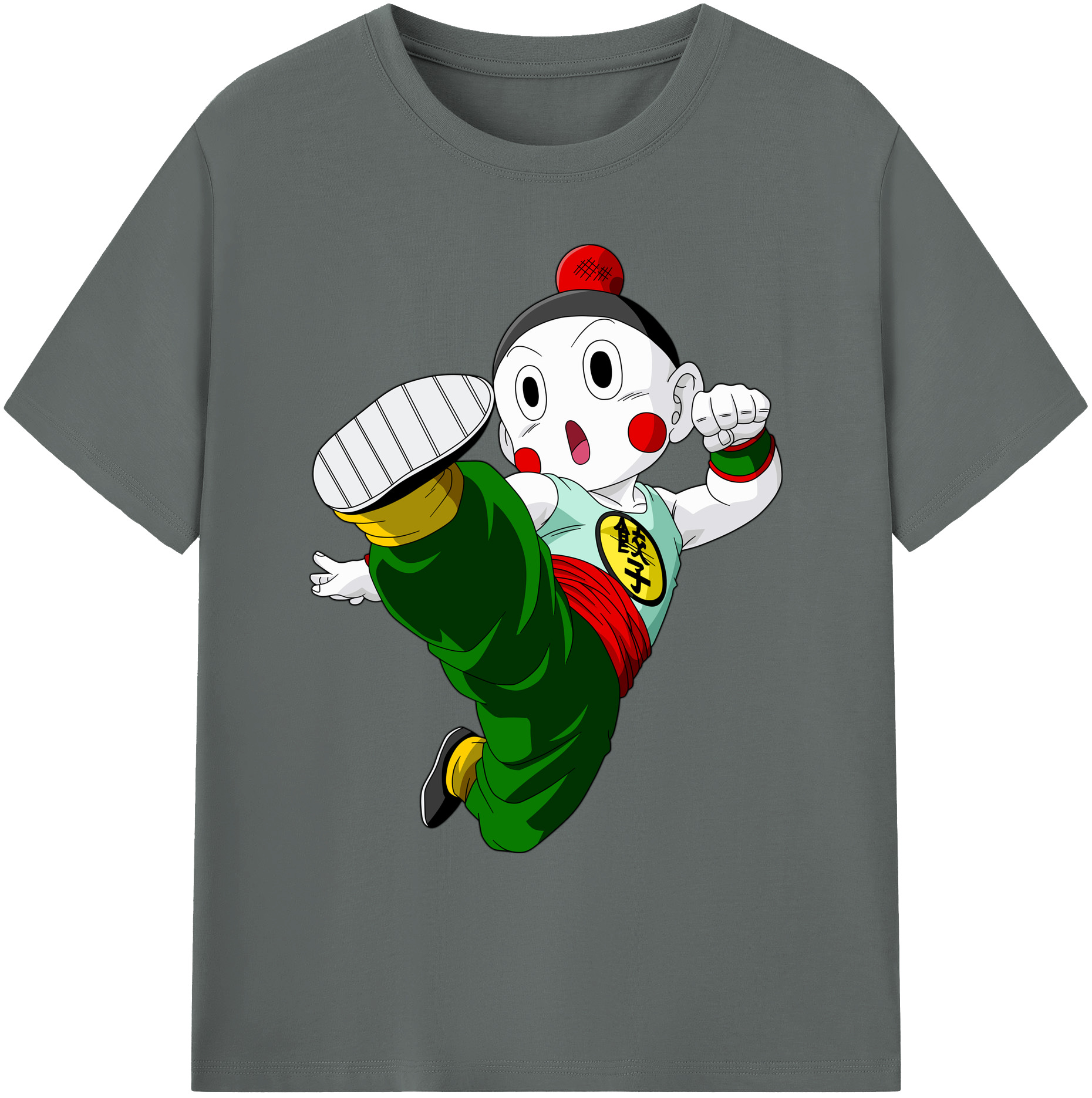 （画像用） ドラゴンボール 餃子（チャオズ）DRAGON BALL Chaoz 綿100％ メンズ半袖Tシャツ｜肌触りやわらか＆通気性